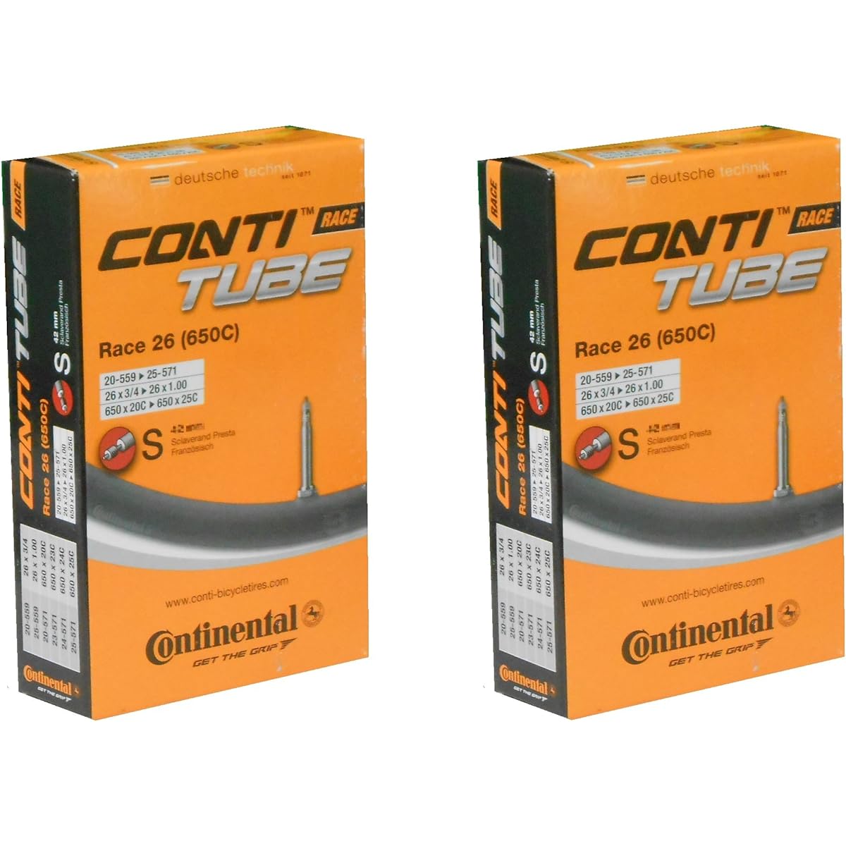 Set of 2 Continental Continental Race26 (650C) Presta tube 650x20-25C (20-559/25-571) Valve length 42mm (Valve length 42mm) [Parallel import goods]