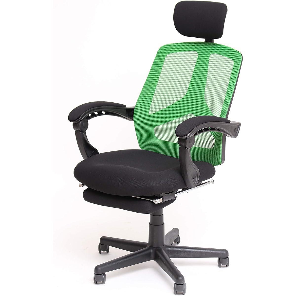 Vita Armchair Green Single Person with Footrest Mesh