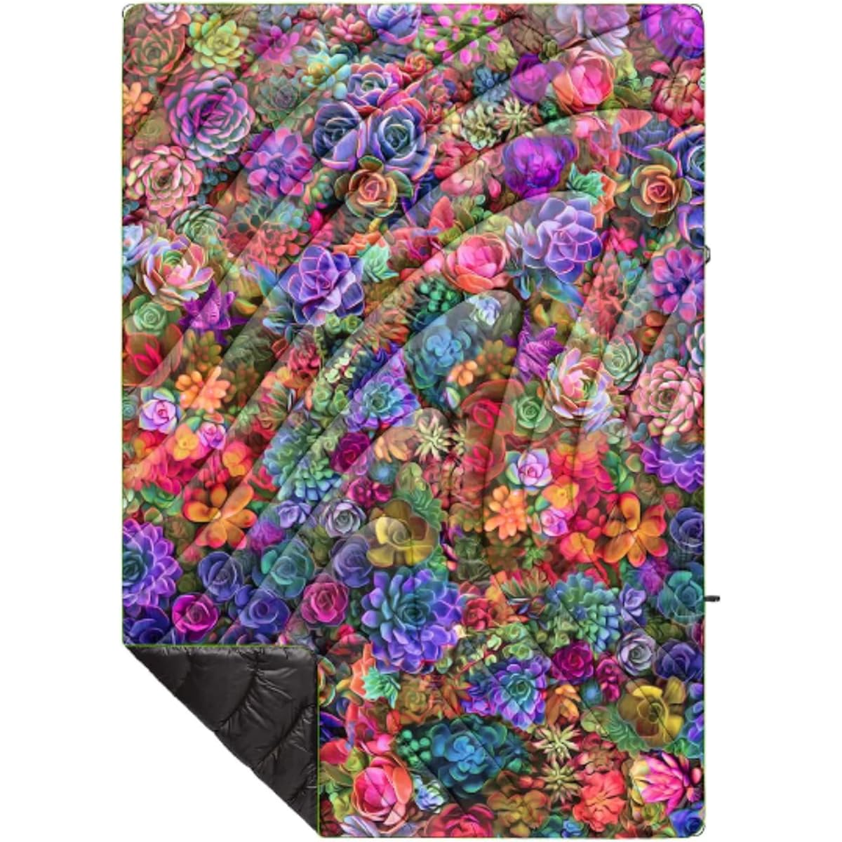 [Rampuru] Blanket ORIGINAL PUFFY PSYCHEDELIC SUCCULENTS [Plane]: 133 x 191 cm [Pack]: 18 x 41 cm