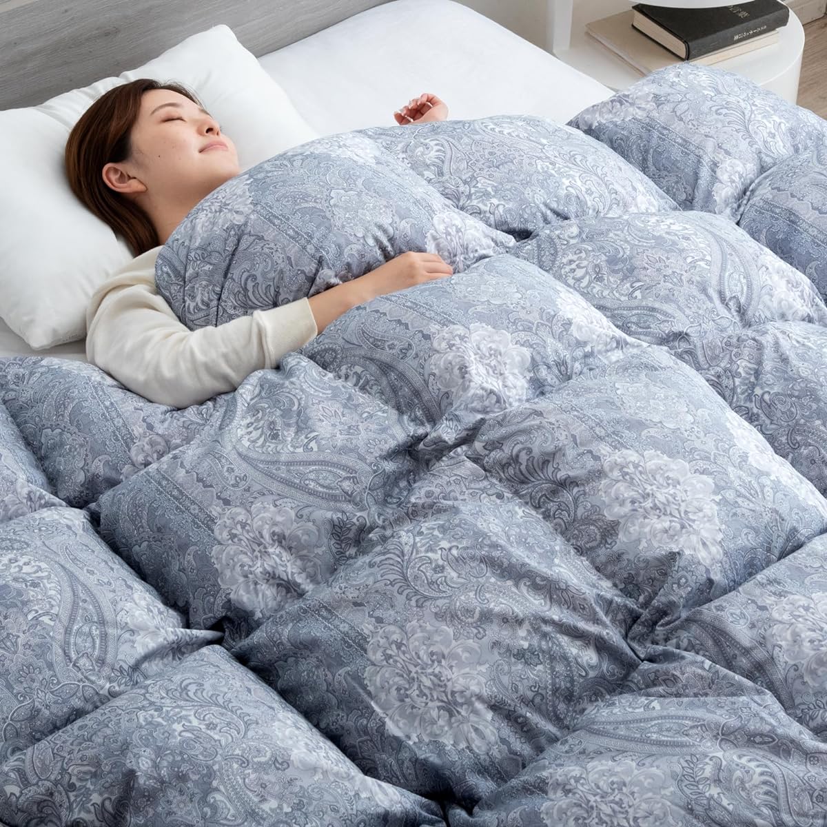 Gen of Tansu Duvet Single White Duck Down 93% Made in Japan [Limited to our store! Even warmer 30 square 3D quilt] Comforter 7 years warranty 400dp (bulk height 165mm) or more Antibacterial Domestic power-up processing CIL Gold Label Beige 10119003 20AM