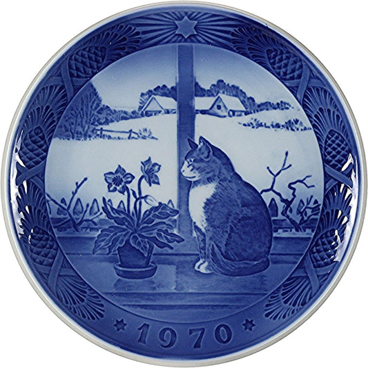 "Parallel Import Product" Years Plate 1970 Christmas Rose and Cat [Parallel Import Product]