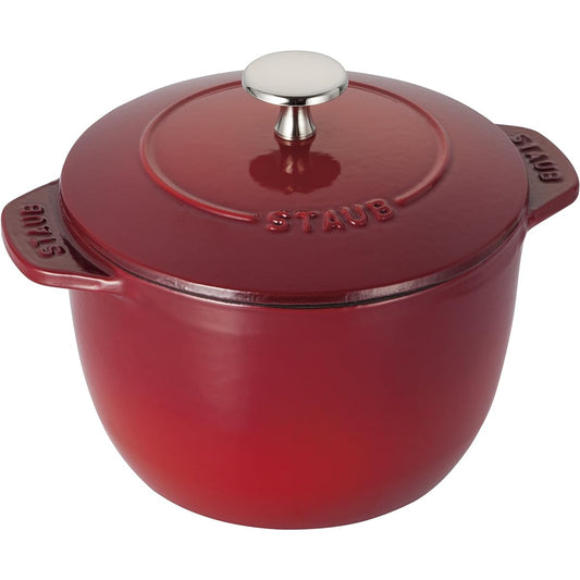 staub Staub "La Cocotte de GOHAN Cherry M 16cm" Paint Finish Rice Pot Rice Cooker 2 Cup Cast Enamel IH Compatible Rice Cooker [Authorized Japanese Product] La Cocotte de GOHAN 40511-828 Red