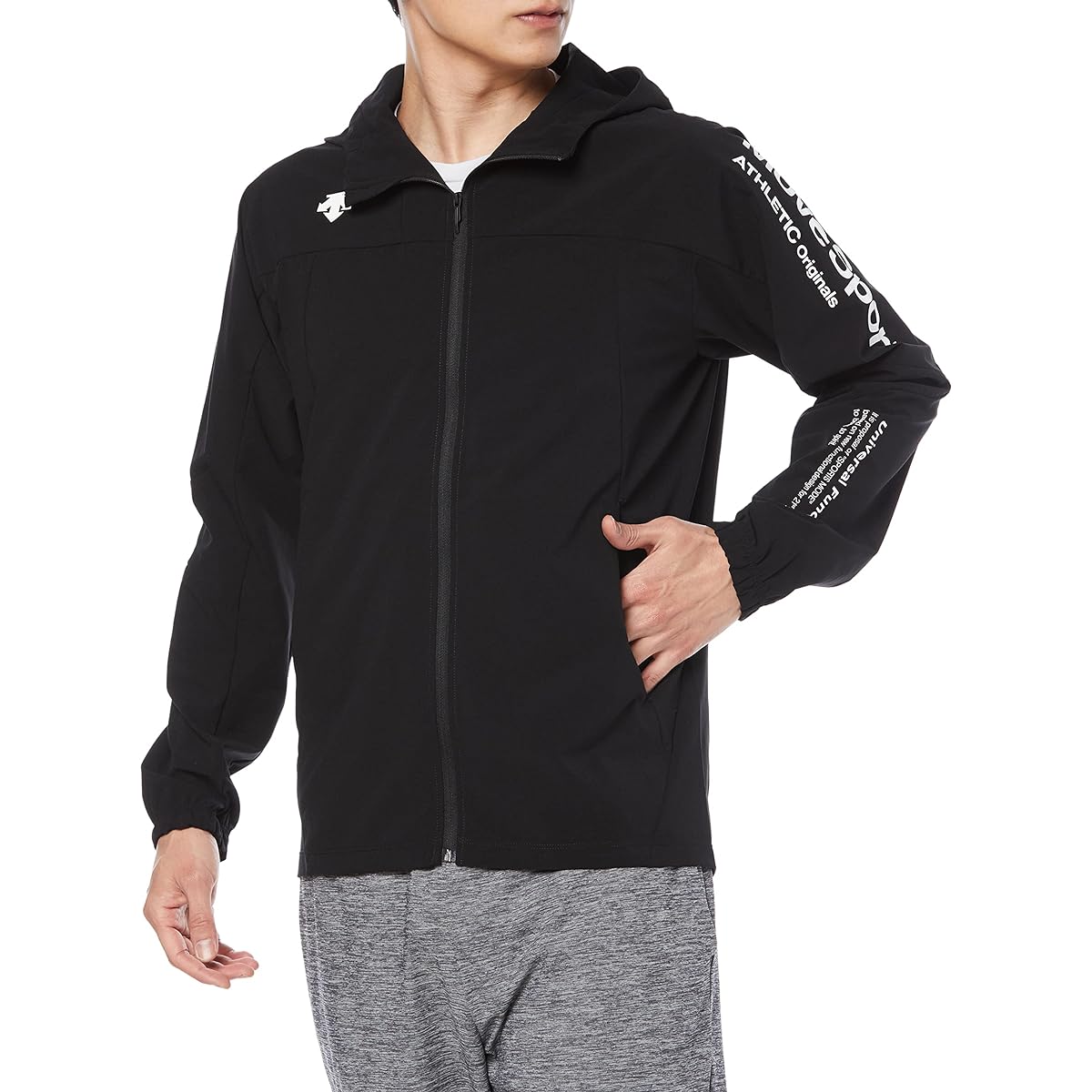 [Move Sports] Men's Windbreaker, Water Repellent, Lightweight, Stretch, Airy Transfer, with Hood