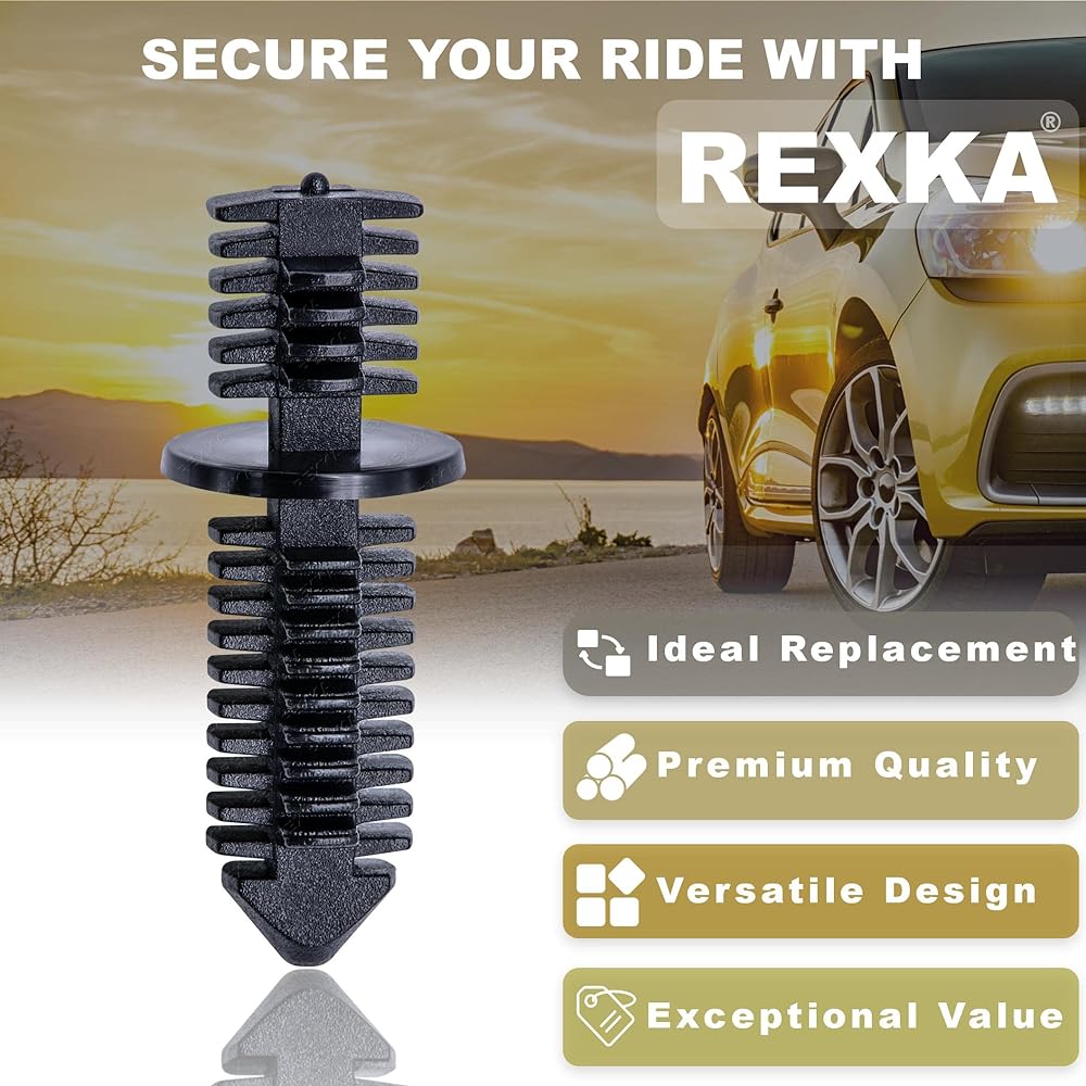 REXKA Double End Christmas Tree Retainer Clip Diameter 11/32 inch Black Nylon (30 packs)