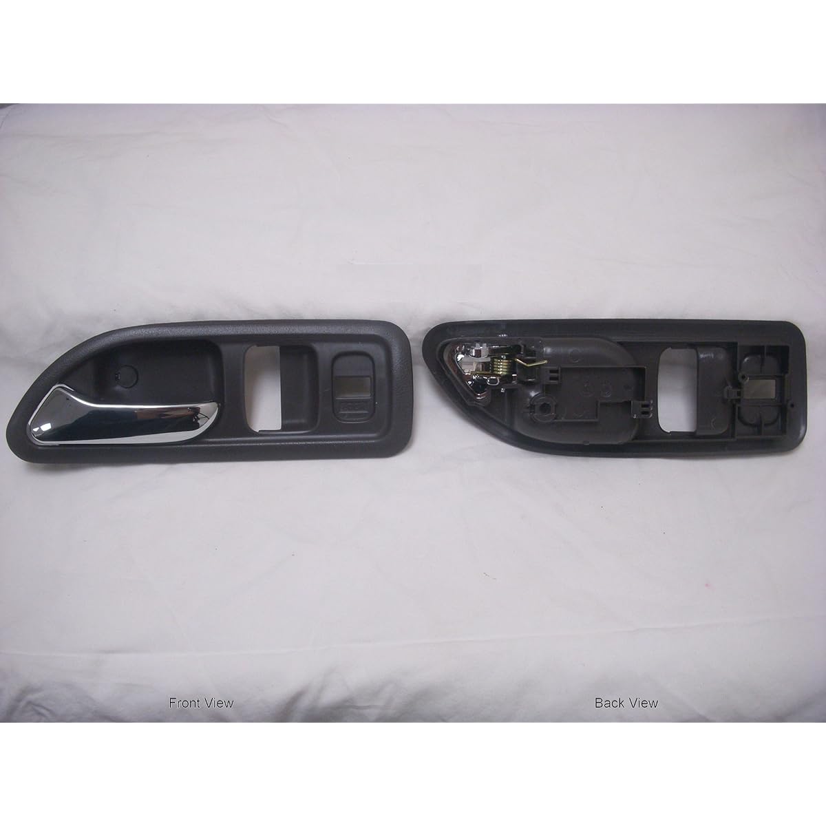 Pt Auto Warehouse HO -2577MG -FL -Inner internal door handle, chrome lever with gray housing -2 door coupe, driver's seat side