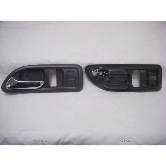 Pt Auto Warehouse HO -2577MG -FL -Inner internal door handle, chrome lever with gray housing -2 door coupe, driver's seat side