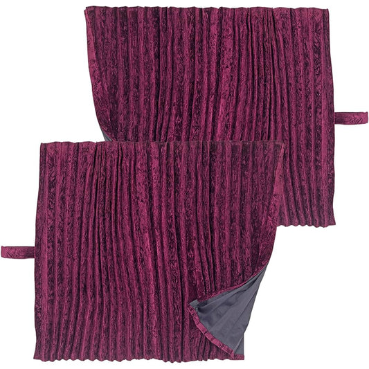 Miyabi Nap Curtain (Round) "Chinchilla" ZERO Grade 1 Blackout/Flame Retardant Treatment (Vehicle Inspection Compatible) (Width 2400 x Height 850mm/Left and Right Set of 50 Hooks) Wine Purple MKC-CCC-WP