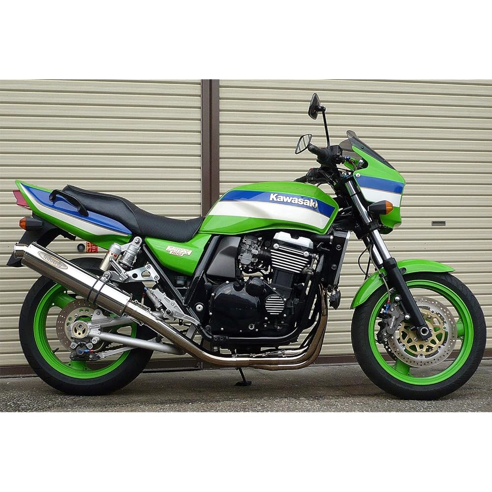 techserfu ZEEX full exhaust for ZRX1100 using stainless steel mechanical bending full EX φ110×480L polished titanium silencer T21-K008-0402