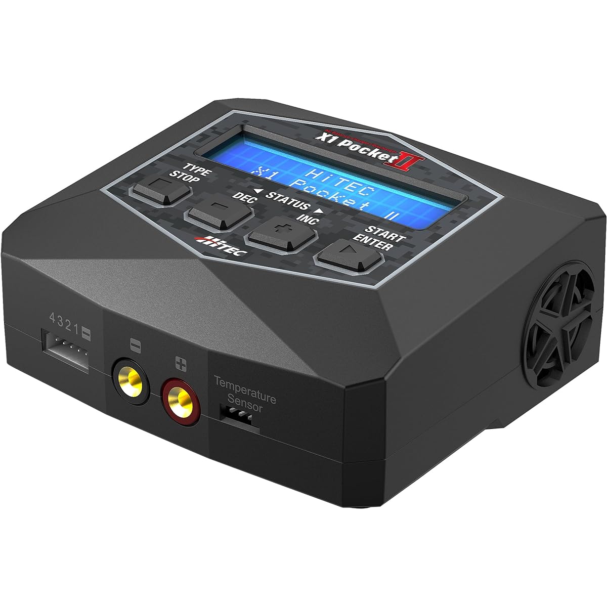 Hitec Multiplex Japan AC Balance Charger/Discharger X1 PocketII Japanese Genuine Product 44306-B Black