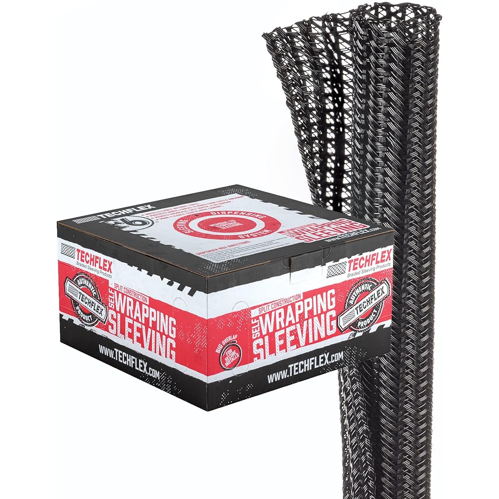 1 /2 "Split F6 knitting cable SLEEVING wrap, split room, TechFlex 100ft F6