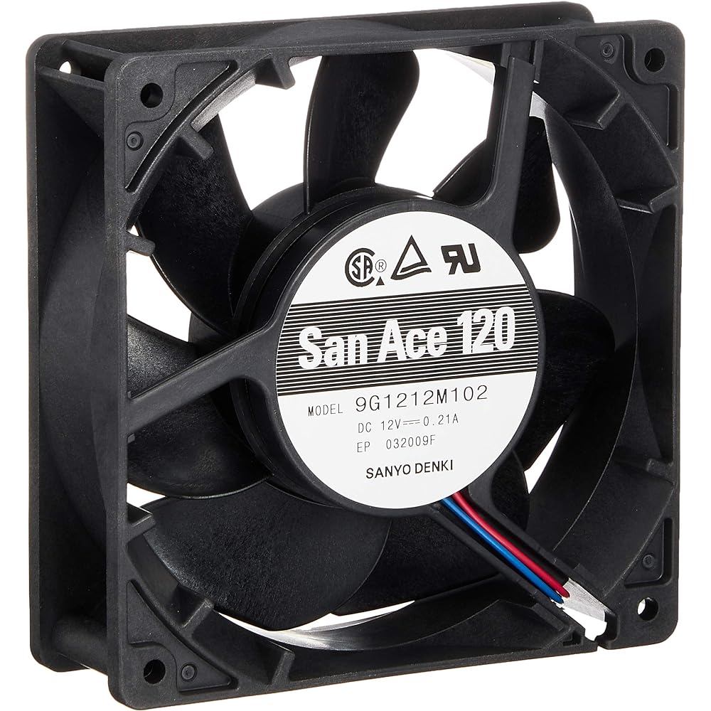 Sanyo Denki DC Fan San Ace 120 Type: 9G 12V Maximum Air Flow: 2.1/74 No Sensor 9G1212M102