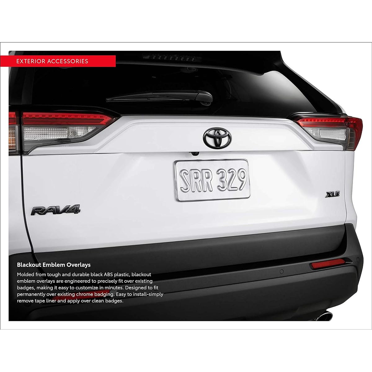 Genuine Toyota 2019 & New RAV4 Hybrid XLE Black Outen Blem Overlaekit (Pt948-42197-02)