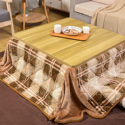 Peto-Raifu Kotatsu Comforter, Space Saving, Thin, Kotatsu Futon, Rectangle, Flannel, Kotatsu Futon, Comforter, Warm, Kotatsu Comforter, Simple, Flannel Material, Check① 180x220cm