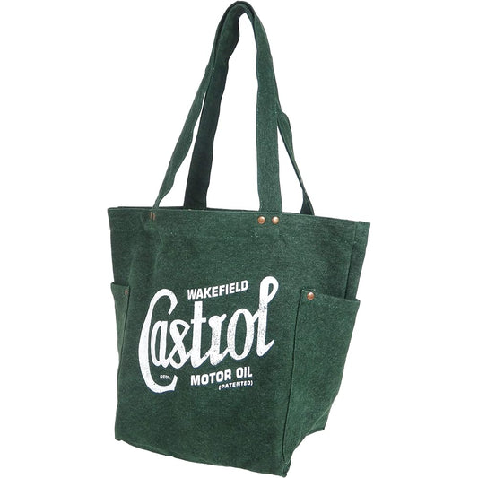 Castrol Official Goods Washed Canvas Tote Bag with Heritage Logo Word Mark Perfect size for shopping and going out (Height 30 x Width 39 x Width 14cm) Castrol UJP10014