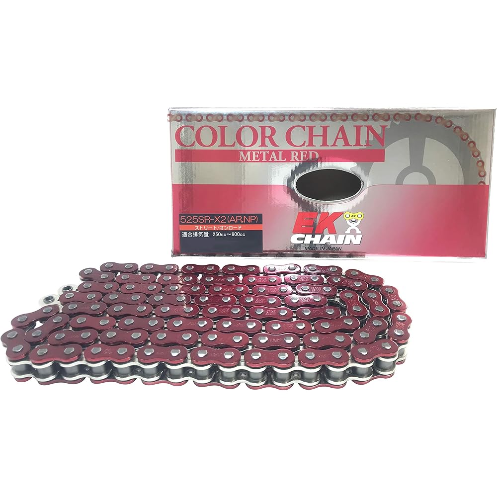 EK QX Ring Seal Chain 525SR-X2 Metal Red 110L [Caulking Joint]