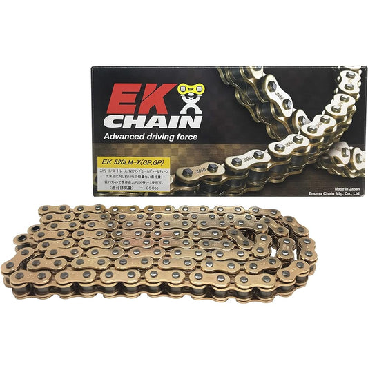 EK NX Ring Seal Chain, 520LM-X, Gold, 3.6 gal (116 L) [Caulking Joint]