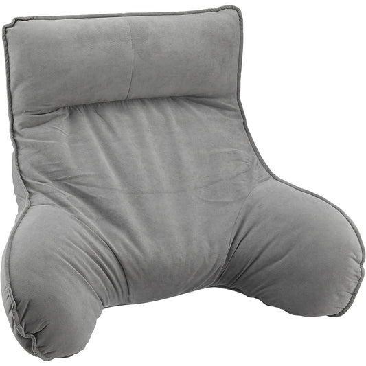 Doshisha Seat Chair, Easy-to-use Backrest with Arms ATBL-GY Backrest Cushion, High Back, 7-Stage Reclining, Fall Prevention Stopper, Non-slip Back Side, Velor Texture Fabric, Over Bed, Nursing Care, Sofa, Floor Cushion, Cute, Gray