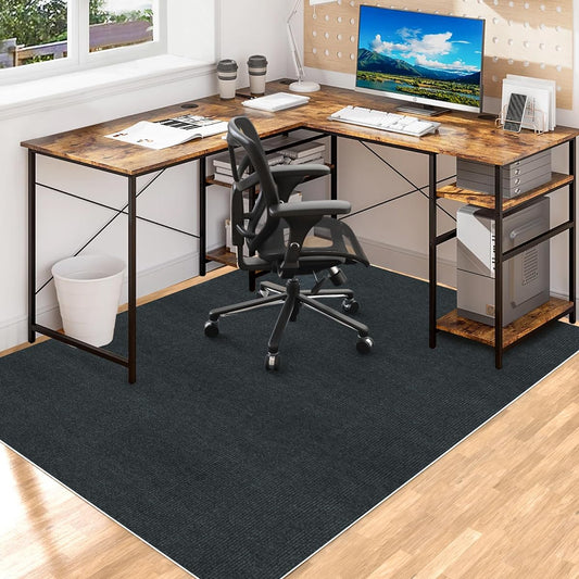 Chair Mat Table Chair Mat QIUYMI 140x180cm Gaming Chair Mat Placemat Floor Protection Mat Anti-Slip PVC Mat Thickness 4mm Quiet Sound Absorption Washable Cutting Multifunctional Tatami Protection Office Home Protection Mat (Black)