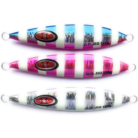 Great Ocean Slow Jig (Set of 3, 150g) Pink, Bullpin, Silver Metal Jig Set