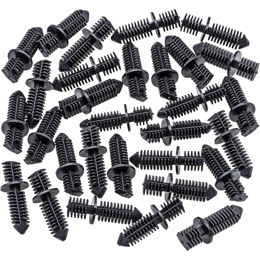 REXKA Double End Christmas Tree Retainer Clip Diameter 11/32 inch Black Nylon (30 packs)