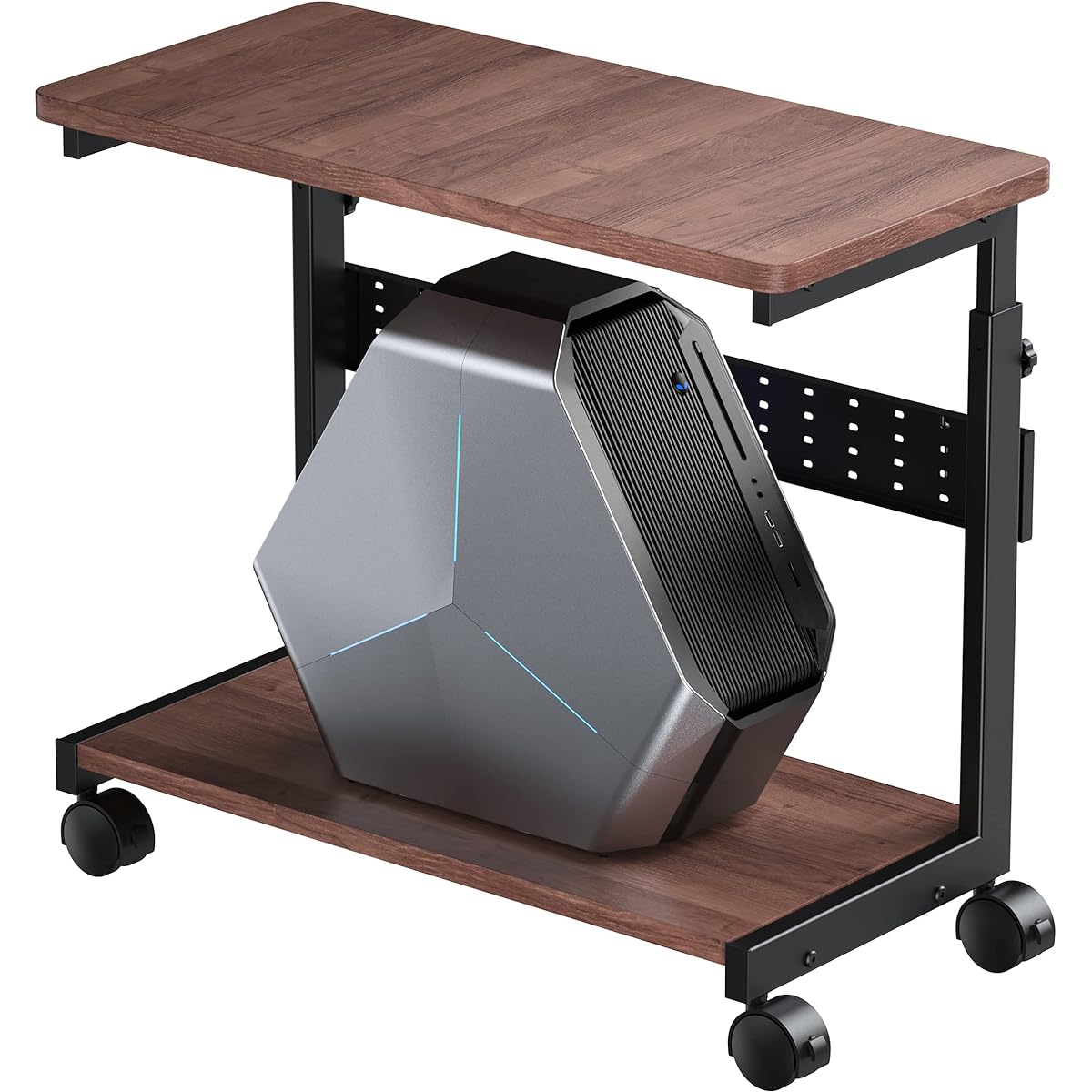 U-POWER Liftable L-shaped Desk PC Rack Computer Rack PC Wagon Height Adjustable (Width 32 x Depth 67 x Height 60~80cm) Wood Grain X-1