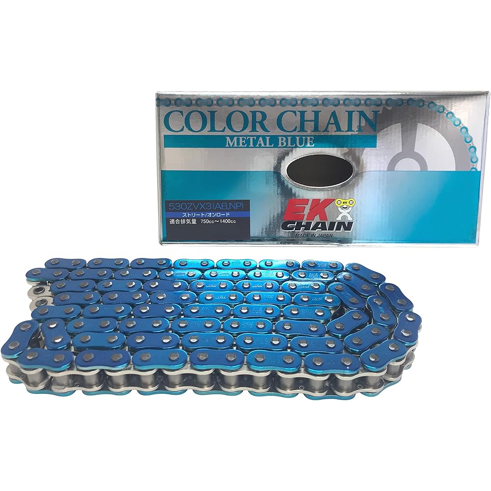 EK NX Ring Seal Chain 530ZV-X3 Metal Blue 120L [Caulking Joint]