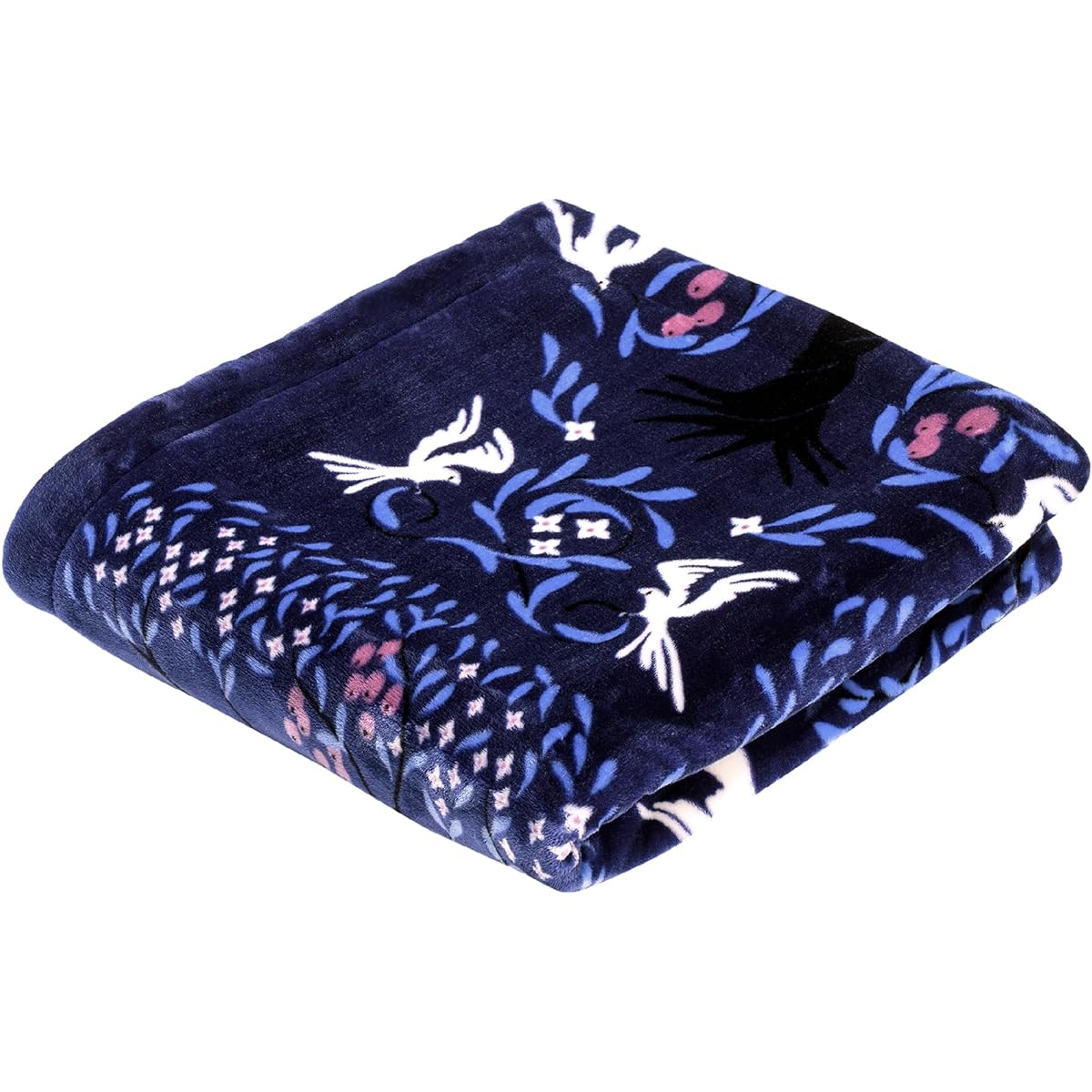 Nishikawa 2 Piece Throw Half Blanket 140X100cm Washable Finlayson Vapaus Winter Reversible Navy FQ73605013