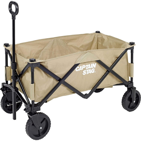 CAPTAIN STAG Outdoor Wagon CS Convergence Type 4 Wheel Carry with Storage Bag and Front Wheel Stopper [UL-1055/UL-1056/UL-1031/UL-1035]