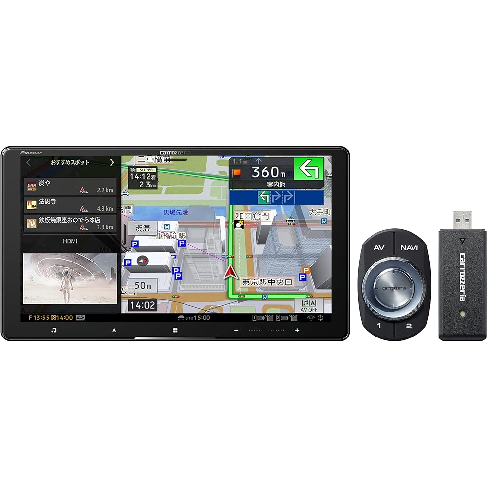 Pioneer Car Navigation AVIC-CQ912 9 Inch Cyber Navigation Free Map Update Full Seg DVD CD Bluetooth SD USB High Resolution HD Image Quality Carrozzeria