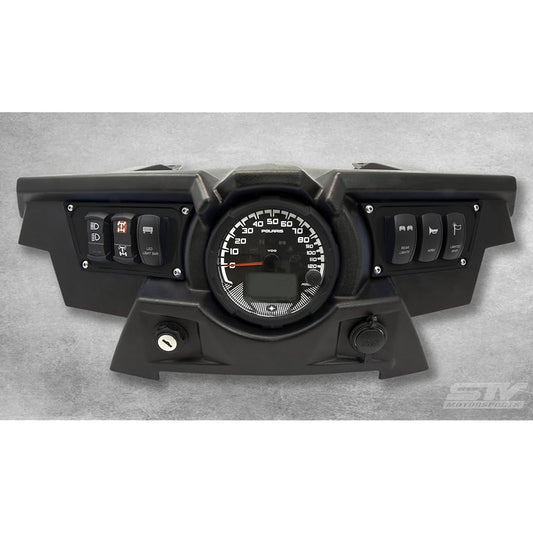 STVMotorsports Custom Aluminum Black Dash Panel for Polaris RZR XP 1000 with 4 Laser Rocker Switches