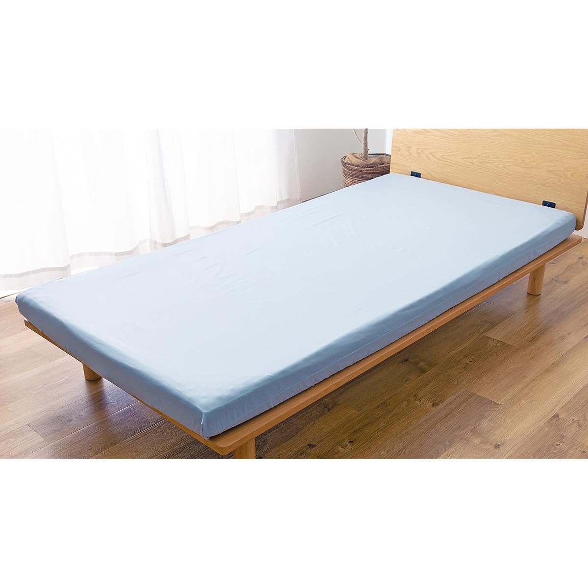 Quick-drying and refreshing Nishikawa Air Muatu One-Touch Sheet, Thin, Fitted Sheet for Mattress, Made in Japan, Drys all the way to the core of the fabric (Blue) Muatu Sheet, Single