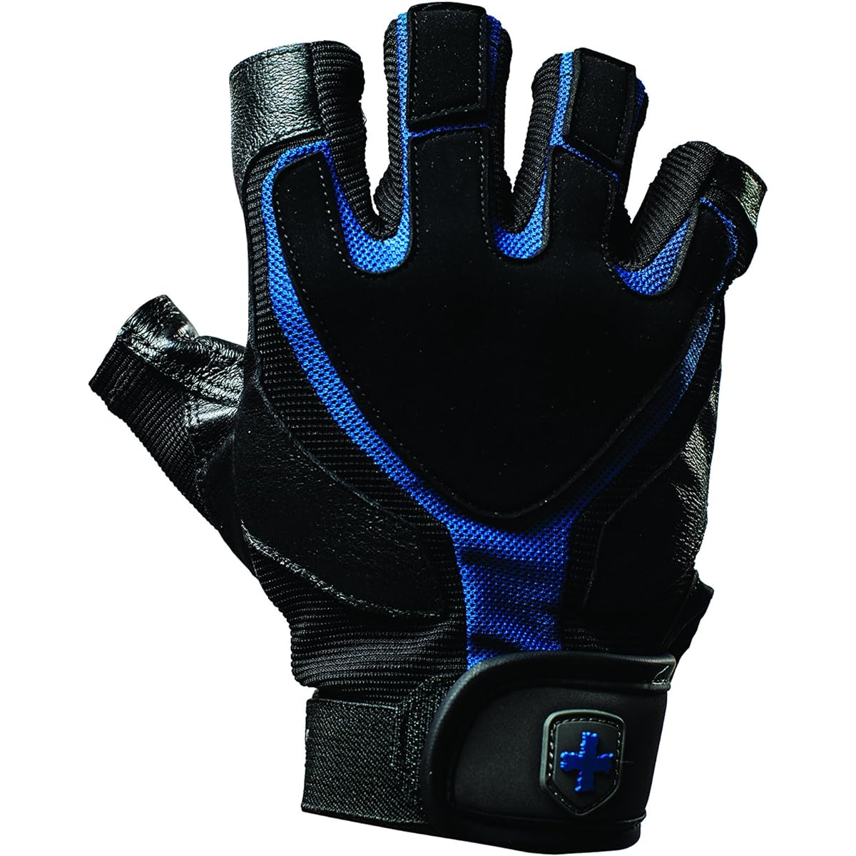 (Harbinger) Harbinger Training Grip Non-Wrist Wrap Weightlifting Gloves Leather Palm with TechGel Pad 1 Pair L