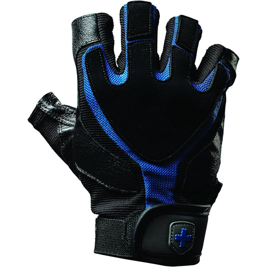 (Harbinger) Harbinger Training Grip Non-Wrist Wrap Weightlifting Gloves Leather Palm with TechGel Pad 1 Pair L