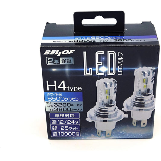 BELLOF DBA1931 H4 Hi-Low 6,500 Kelvin LED Bulb for Headlamps and Fog Lamps