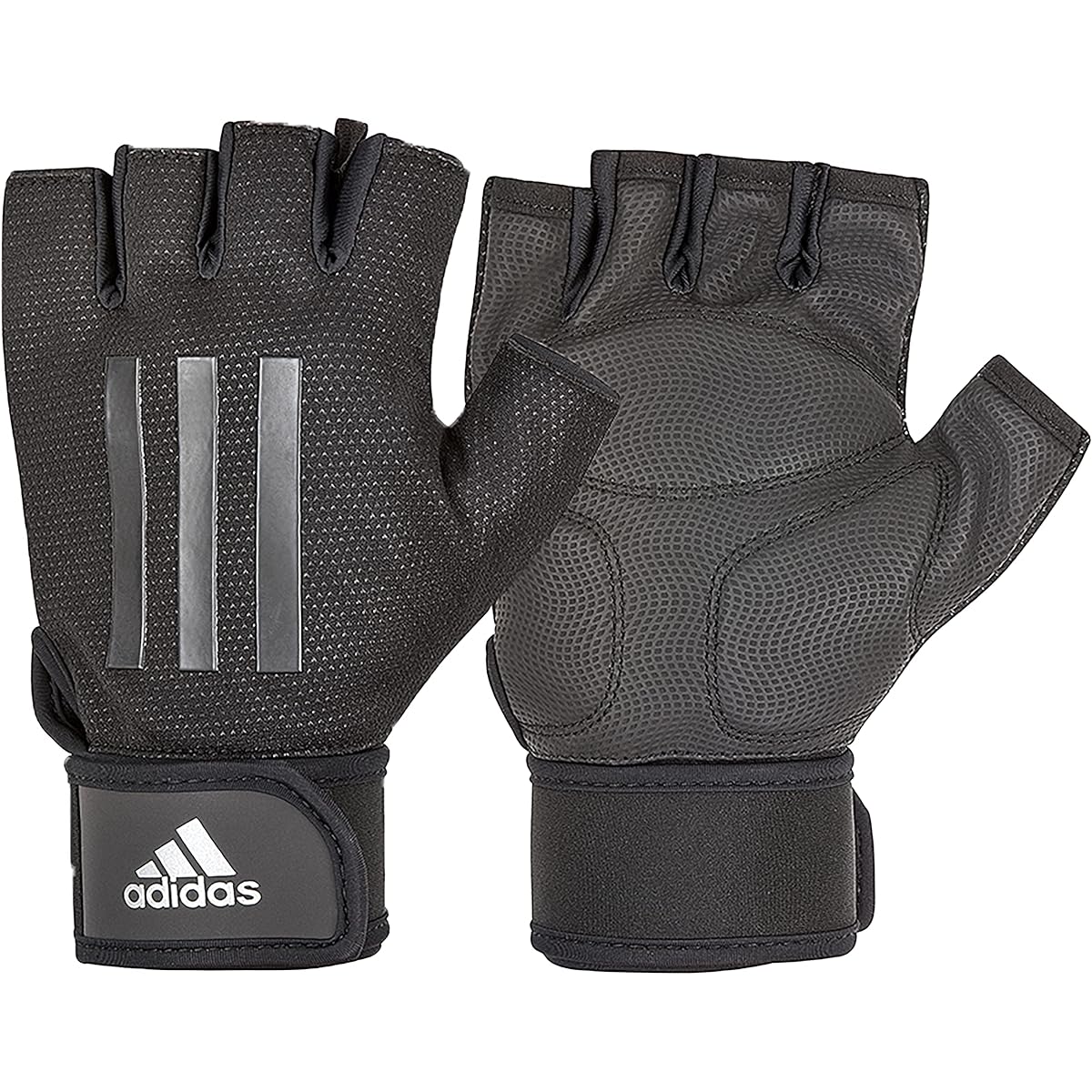 adidas Elite Training Gloves Ergonomic Sweat Absorbent Breathable Double Wrist Wrap with Removable Ring Strap
