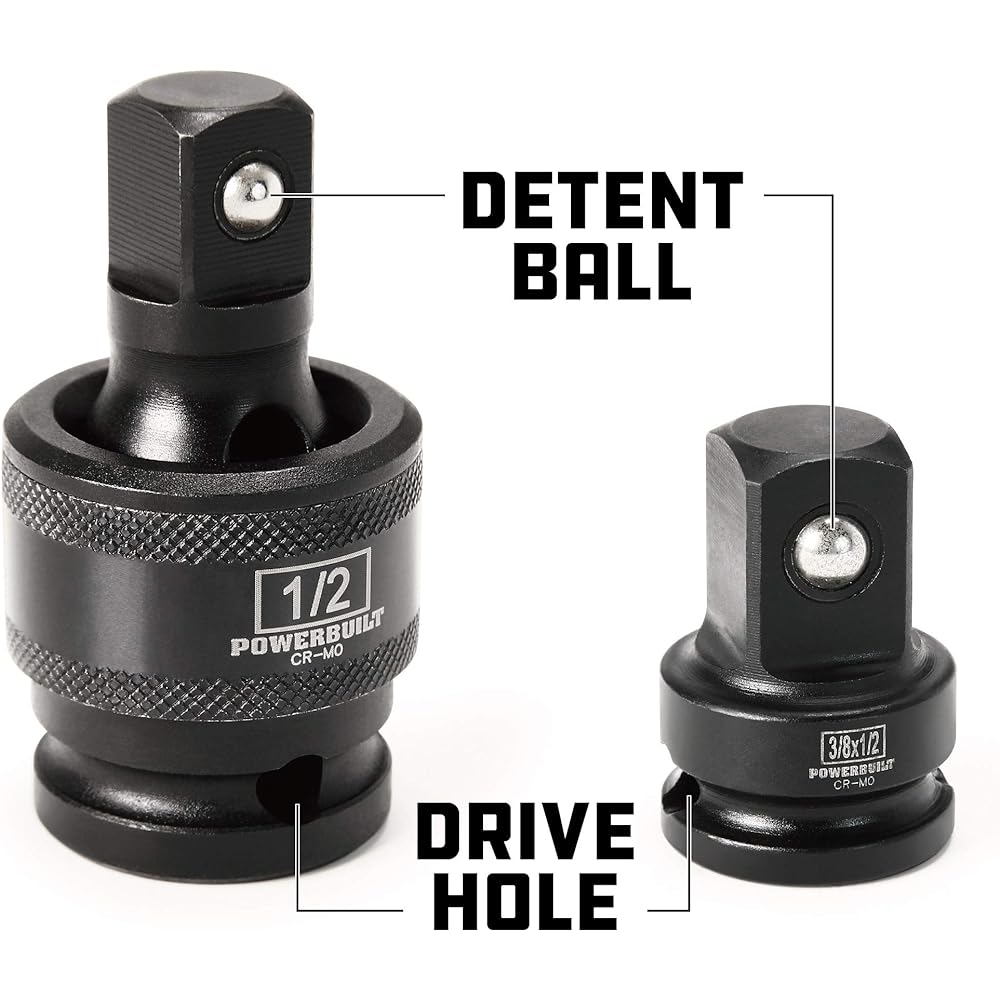 PowerBuild 647095 Impact Universal Joint & Adapter 7 Points Set