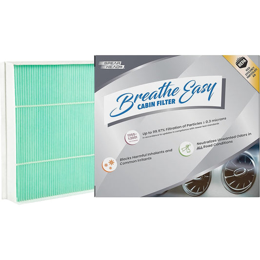 SPEARHEAD HEPA Breeze Easy Cabin Filter Up to 99.97%filter 0.3 Micron particles No filtering air reduction (Be-150H)