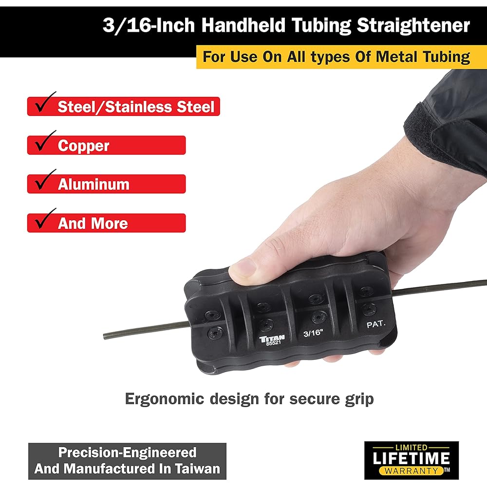 Titan 85521 3/16 Inch hand -held tube straight