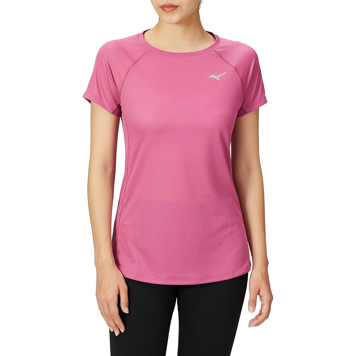 Mizuno J2MA2702 Women's Running Track and Field Wear, Dry Aeroflow T-Shirt, Highly Breathable, Aurora Reflective