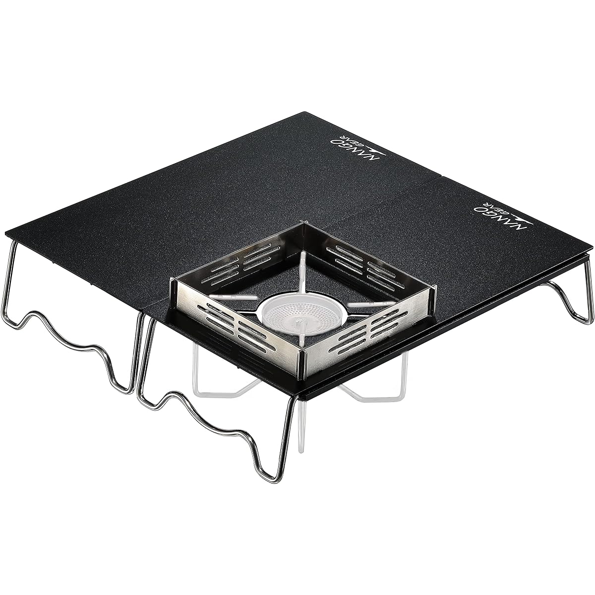 NANGGEAR Solo Kitchen Single Burner ST-310 ST-340 FUSION ST-330 Solo Table Aluminum Table with Storage Bag Camping Kitchen Black Black Gear SOLO KITCHEN 20201-20204-BK