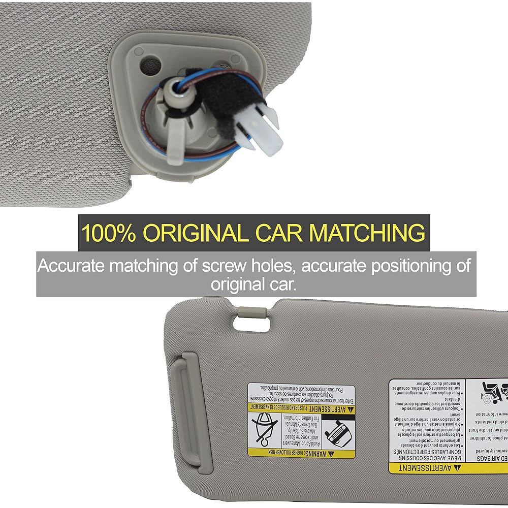 DASBECAN Left driver side sun visor light Nissan Memrano 2009 2010 2012 2012 2013 2014 Gray 96401-1a1b