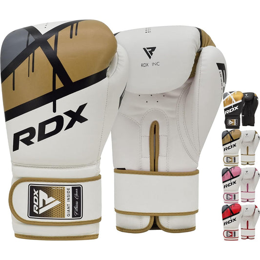 RDX Boxing Gloves for Training Muay Thai Mayanhide Leather Mitts Fighting Kickboxing Sparring EGO Gloves Punch Bag Focus Pad Thai Pad Grappling Dummy for Double End Ball Punch