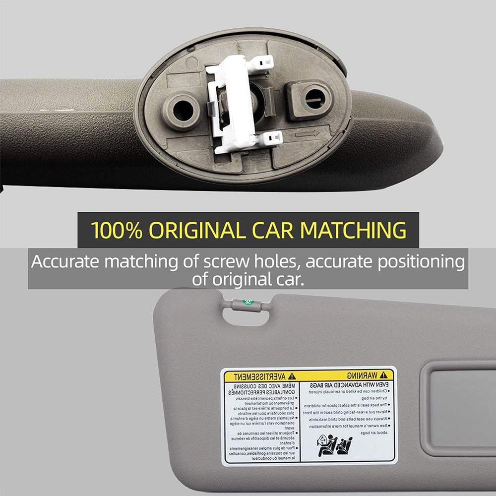 DASBECAN Front left driver seat side San Vizer Light Toyota Highlander 2008-2013 74320-48500-B0 Compatible (Gray)