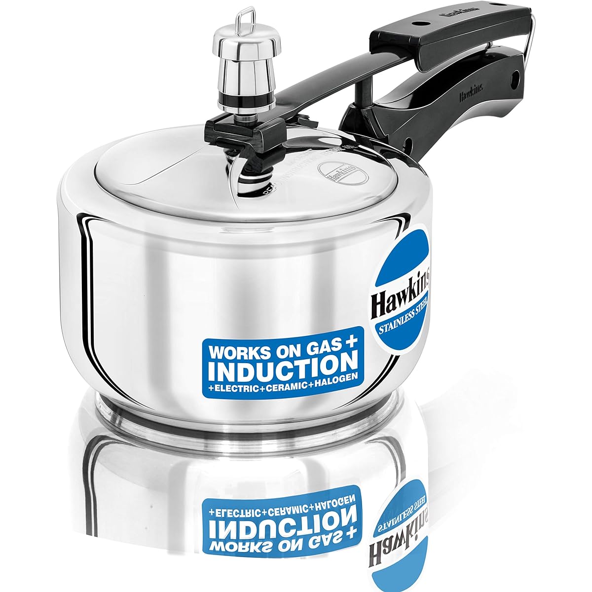 Hawkins Stainless Steel Pressure Cooker, 1.5 litres, Silver (HSS15)