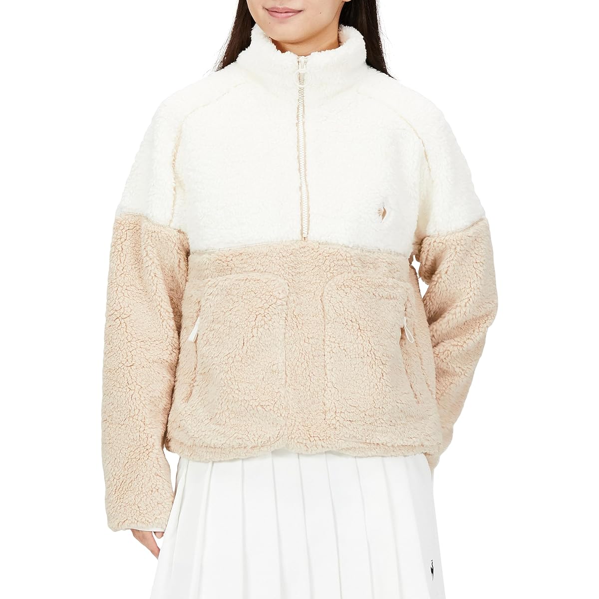 [Le Coq Sportif] Cut and Sew Boa Pullover Thermal Half Zip Cute Golf QGWWJL53 Women's