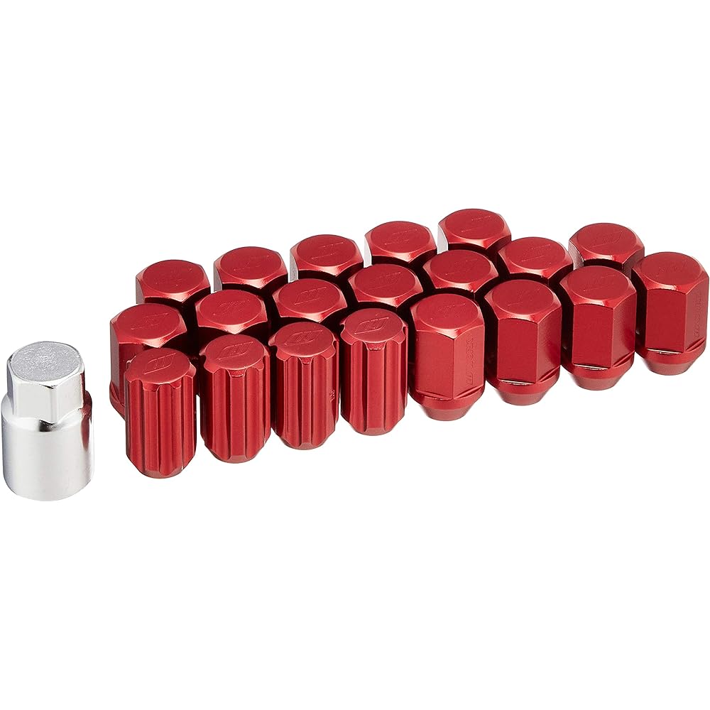 WORK Lightweight Lock Nut Set RS Nut Red 21HEX M12 x P1.5 Total Length 34mm WORKRSNUT-RD15