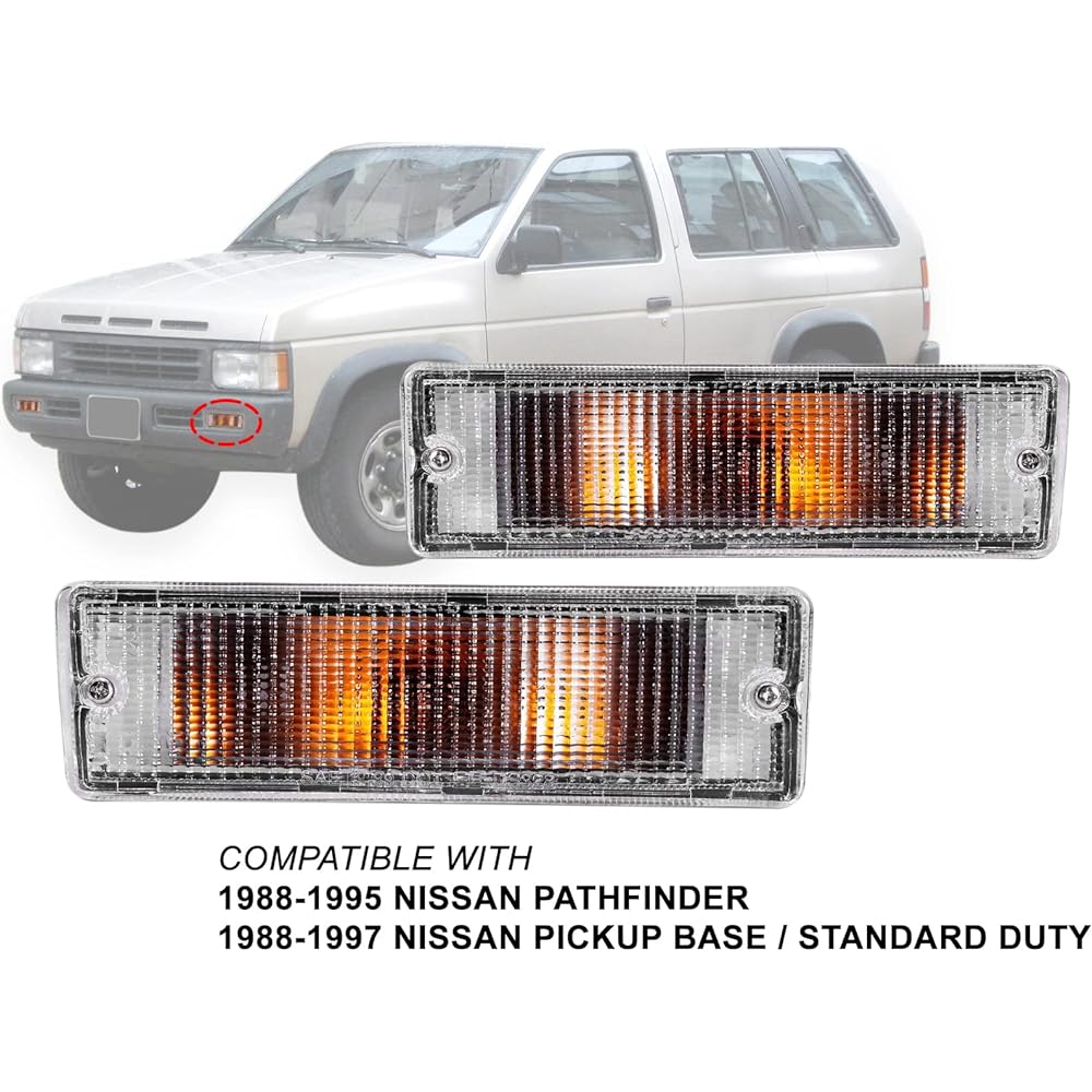 SPPC Bumper Light Clear Nissan Hard Body Pickup -Pair) --Winker Lamp