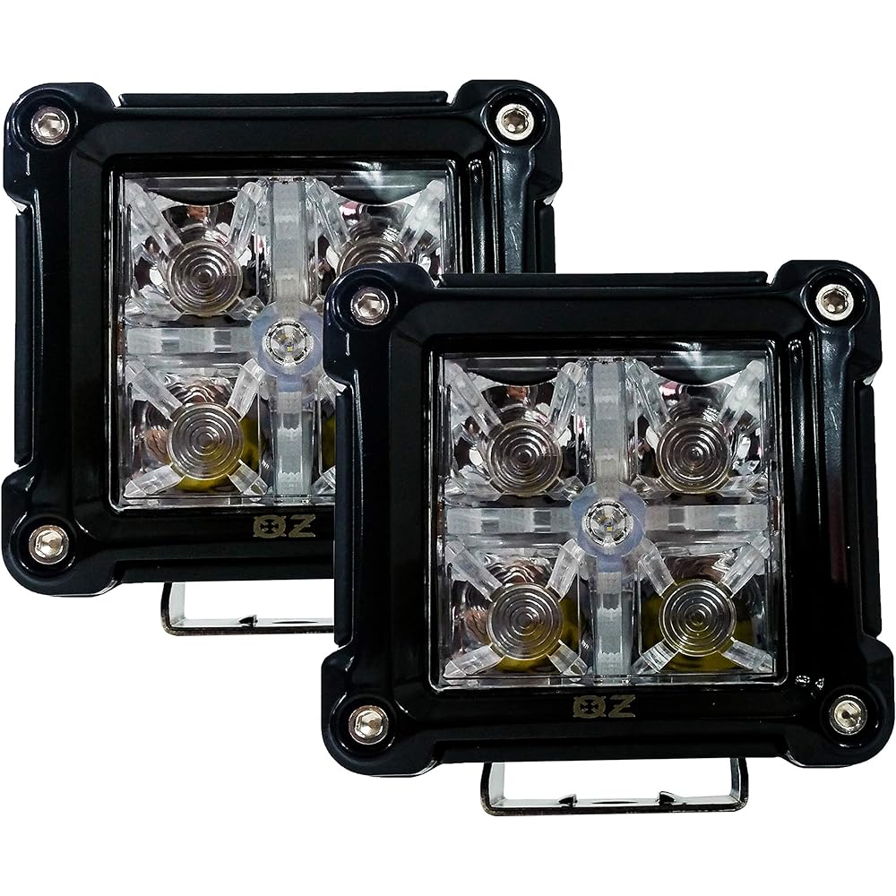OZ-USA DRL POD 3 inch rear 20W LED LED Light White Spot Beam + Red DRL Wiring Harness Dual Switch River Backup Cube Opload Autvy ATV SUV Track Ship Heavy Inspot 12V 24V