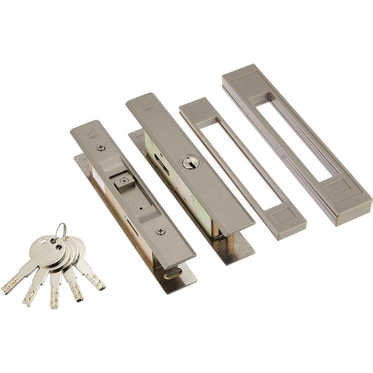 WEST Genuine Dimple Cylinder Universal Replacement Sliding Door Lock Set of 5 Keys Silver 333-S2305-ST 1 Pair