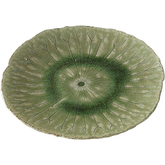 Shigaraki Ware Hechimon Large Plate Lotus Leaf